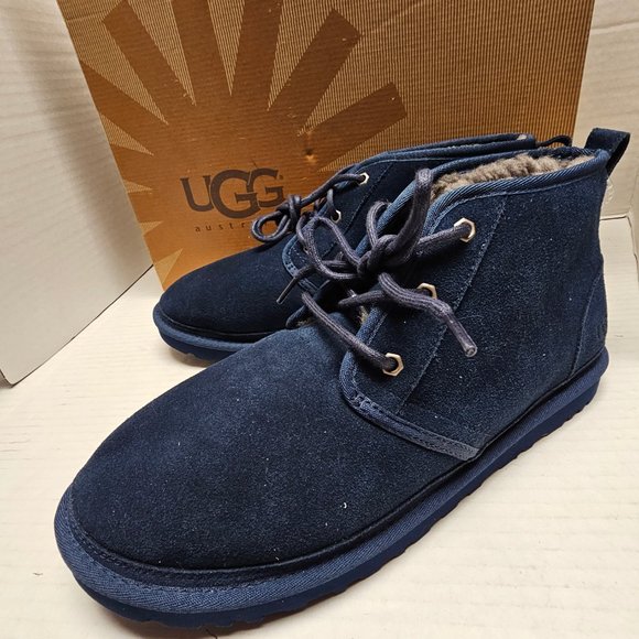 New Mens Ocean Blue Gray UGG  Neumel Classic Boots Shoes Lace Up 3236 13 USA 46 - Picture 4 of 11